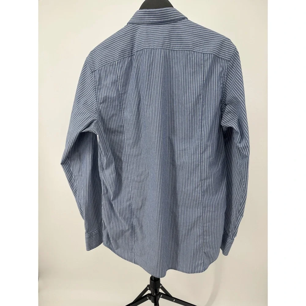 Banana Republic Mens Blue White Striped Long Sleeve Button Down Shirt Medium 15